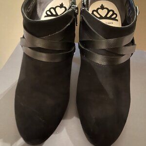 Fergalicious Crissy Black Faux Suede Bootie